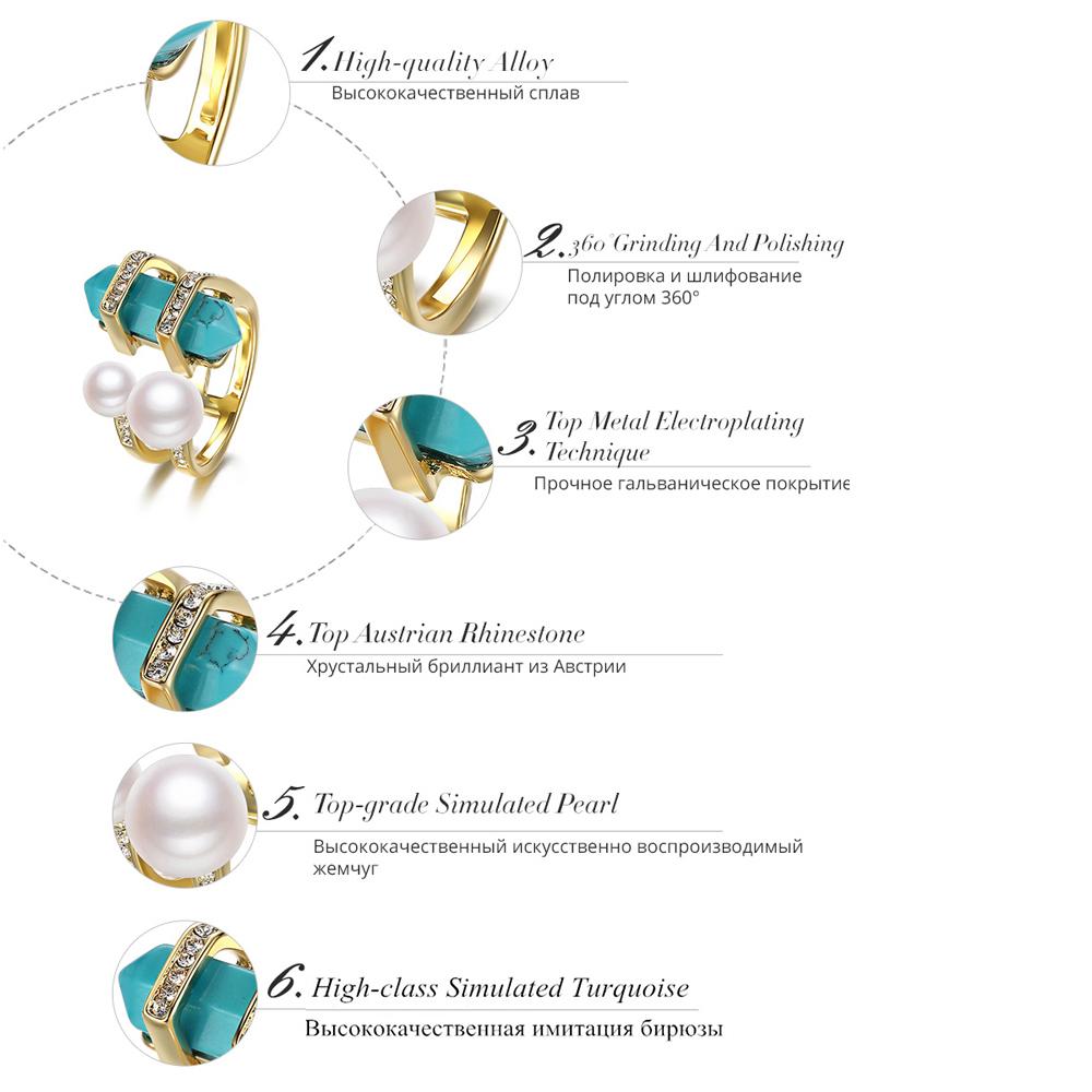 Pearls and Rhinestones Quartz Stone Ring