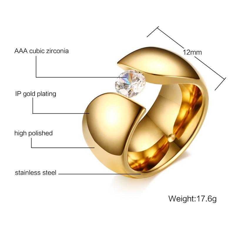 Luxury Solitaire Crystal Ring