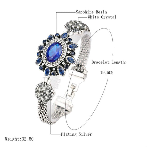 Silver and Crystal Flower Bracelet